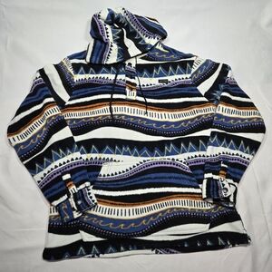 Billabong Adventure Anorak Fleece Aztec Festival Camping 1/4 Snap Hoodie Mens M